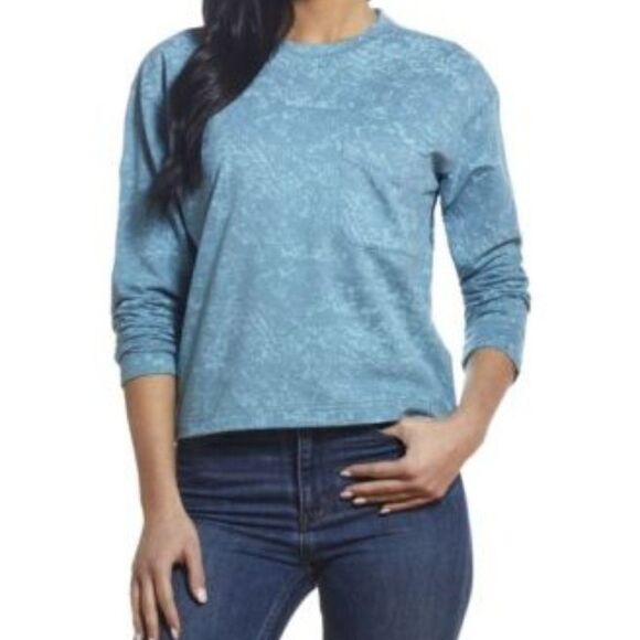 Weatherproof Vintage Women's Chest Pocket Crew Top Periwinkle Blue Small NWT - Picture 1 of 2